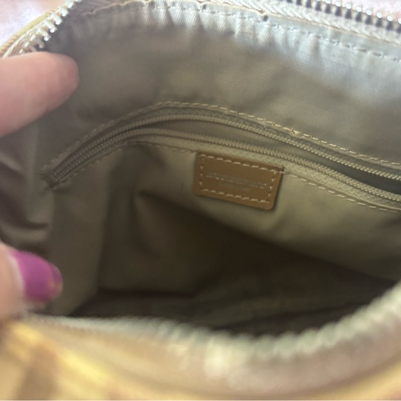 Burberry Cream and Brown Satchel with Iconic Check Pattern